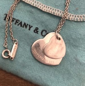 Tiffany and Co. Sterling Silver Double Heart Necklace